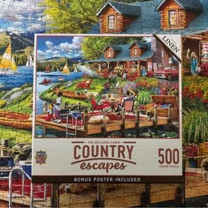MasterPieces Country Escapes "The Secluded Cabin" 500-Piece Puzzle